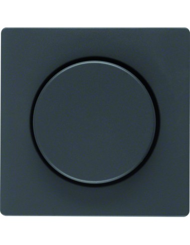 Q.x Płytka czołowa z pokrętłem regulacyjnym do ściemniacza obrotowego, antracyt aksamit, lakierowany 11376086 Berker Hager