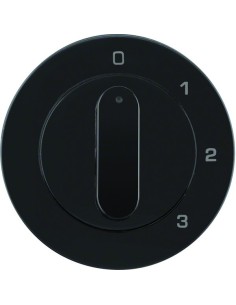 R.1/R.3 Płytka czołowa z pokrętłem do łącznika 3-pozycyjnego z pozycją zerową, czarny, połysk 10962045 Berker Hager 2