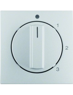 B.Kwadrat/B.7 Płytka czołowa z pokrętłem do łącznika 3-pozycyjnego z pozycją zerową, alu mat, lakierowany 10961404 Berker Hager 2