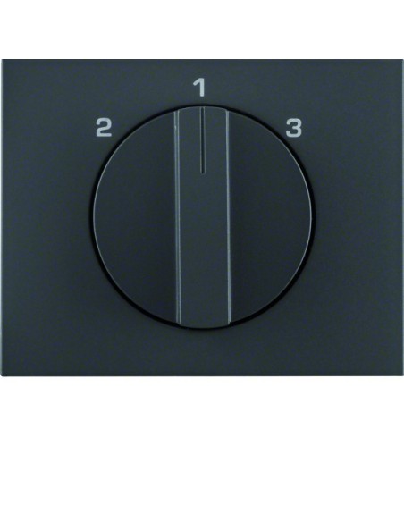 K.1 Płytka czołowa z pokrętłem do łącznika 3-pozycyjnego bez pozycji zerowej, antracyt mat, lakierowany 10887106 Berker Hager