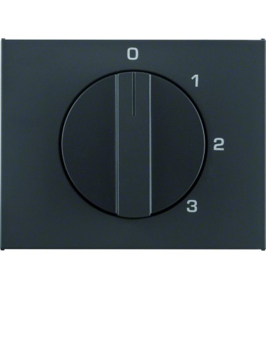 K.1 Płytka czołowa z pokrętłem do łącznika 3-pozycyjnego z pozycją zerową, antracyt mat, lakierowany 10877106 Berker Hager