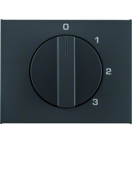 K.1 Płytka czołowa z pokrętłem do łącznika 3-pozycyjnego z pozycją zerową, antracyt mat, lakierowany 10877106 Berker Hager