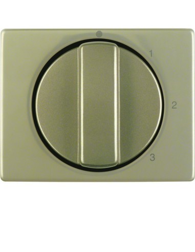 Arsys Płytka czołowa z pokrętłem do łącznika 3-pozycyjnego z "0", jasny brąz, metal 10870101 Berker Hager