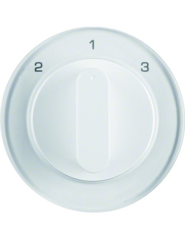 R.1/R.3 Płytka czołowa z pokrętłem do łącznika 3-pozycyjnego bez pozycji zerowej, biały, połysk 10842089 Berker Hager