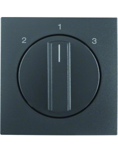 B.Kwadrat/B.3/B.7 Płytka czołowa z pokrętłem do łącznika 3-pozycyjnego bez pozycji zerowej, antracyt mat 10841606 Berker Hager 2