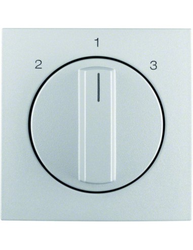 B.Kwadrat/B.7 Płytka czołowa z pokrętłem do łącznika 3-pozycyjnego bez pozycji zerowej, alu mat, lakierowany 10841404 Berker Hag