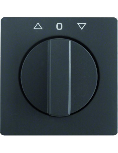 Q.x Płytka czołowa z pokrętłem do łącznika żaluzjowego obrotowego, antracyt, aksamit 10806086 Berker Hager