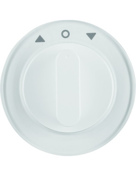 R.1/R.3 Płytka czołowa z pokrętłem do łącznika żaluzjowego obrotowego, biały 10802089 Berker Hager