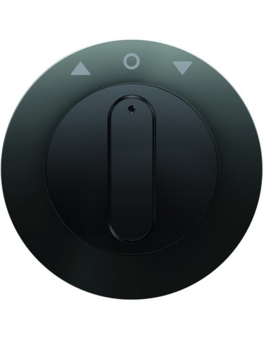 R.1/R.3 Płytka czołowa z pokrętłem do łącznika żaluzjowego obrotowego, czarny 10802045 Berker Hager