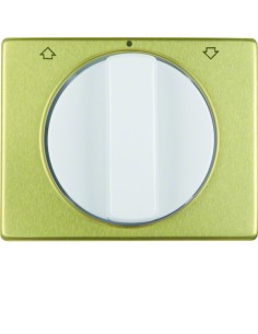 Arsys Płytka czołowa z pokrętłem do łącznika żaluzjowego obrotowego, złoty/biały 10770102 Berker Hager 2