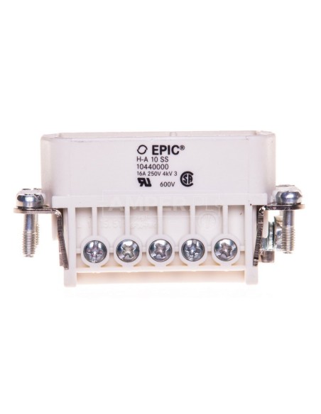 Wkład złącza 10P+PE męski 16A 250V EPIC H-A 10 SS 10440000