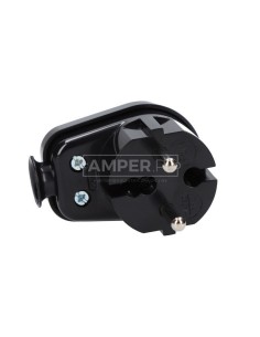 Wtyczka kątowa b/u 16A 2P 250V czarna WT-16 K2 2