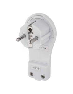 Wtyczka kątowa ultra płaska 16A 2P+Z 250V z uchwytem biała P0066 2