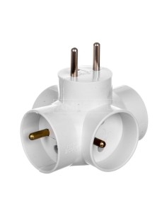 Rozgałeźnik wtyczkowy 4x2P+Z biały R-48 2