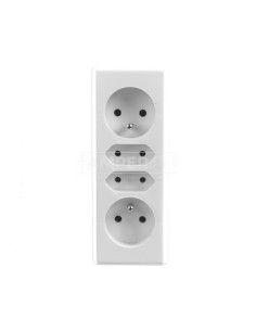 Rozgałeźnik wtyczkowy 2x2P+Z + 2xEuro biały R-472 2