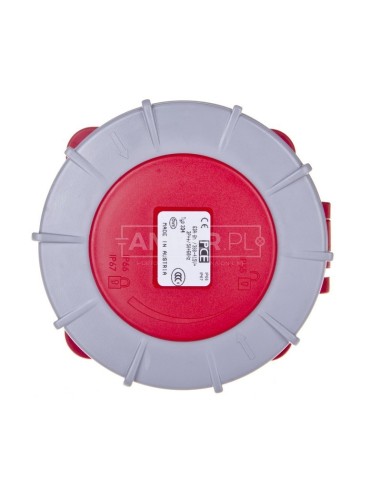 Gniazdo tablicowe 63A 4P 400V /100x100/ czerwone IP67 POWER TWIST 334-6