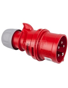 Wtyczka przenośna (zwrotnica faz) 16A 5P 400V czerwona IP44 SHARK 7015-6 2