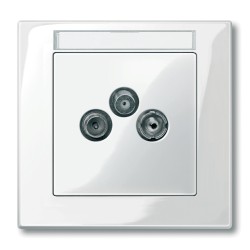 Płytka centralna gniazd antenowych, 2/3 otwory, biel polarna, połysk, system M Merten MTN296719 Schneider