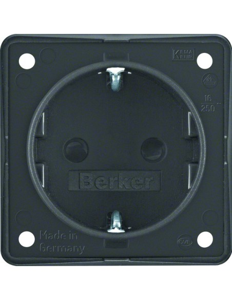 Integro Flow Gniazdo SCHUKO z podwyższona ochroną styków, antracyt, mat 947792505 Berker Hager