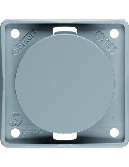 Integro Flow Zaślepka z płytką nośną, szary, połysk 945162507 Berker Hager
