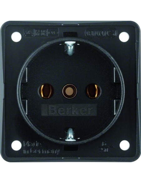 Integro Flow Gniazdo SCHUKO, mechanizm, czarny, mat 9418505 Berker Hager