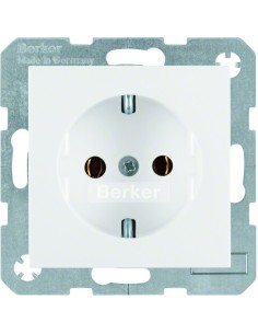 B.x/S.1 Gniazdo SCHUKO z uziemieniem, samozaciski, biały, połysk 47438989 Berker Hager 2