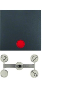 B.x Klawisz z 5 dołączonymi soczewkami do łącznika 1-klawiszowego, antracyt mat 16211606 Berker Hager 2