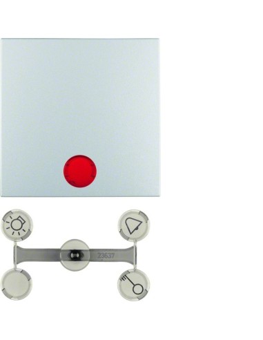 B.Kwadrat/B.7 Klawisz z 5 dołączonymi soczewkami do łącznika 1-klawiszowego, alu mat, lakierowany 16211404 Berker Hager
