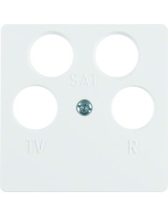 B.Kwadrat/K.1 Płytka czołowa do gniazda antenowego 4-wyjściowego, biały 148409 Berker Hager 2