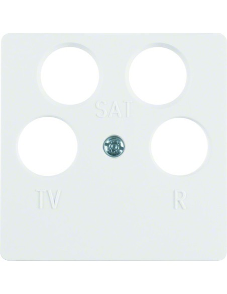 B.Kwadrat/K.1 Płytka czołowa do gniazda antenowego 4-wyjściowego, biały 148409 Berker Hager