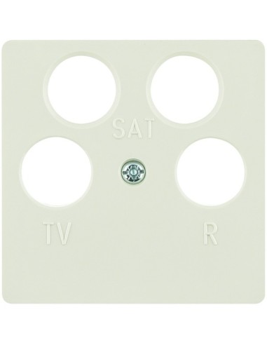 B.Kwadrat Płytka czołowa do gniazda antenowego 4-wyjściowego, kremowy 148402 Berker Hager