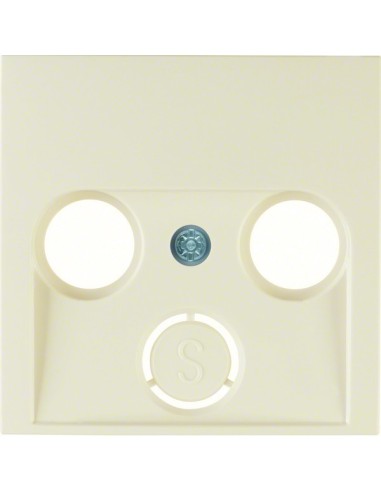 S.1 Płytka czołowa do gniazda antenowego 2- i 3-wyjściowego, kremowy, połysk 12038982 Berker Hager
