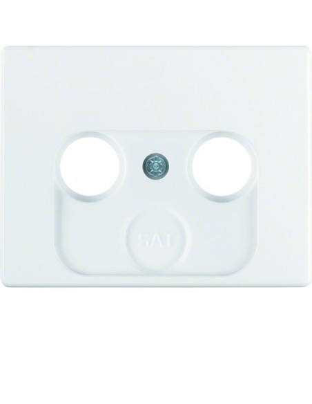 Arsys Płytka czołowa do gniazda antenowego 2- i 3-wyjściowego, biały 12010179 Berker Hager