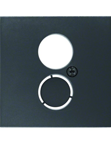 B.x Płytka czołowa do gniazda głośnikowego i przyłączy miniaturowych, antracyt 11961606 Berker Hager