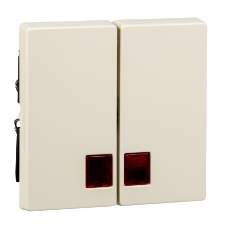 Merten, Klawisz System M podwójny duże okienko czerwone kremowy Merten MTN3456-0344 Schneider