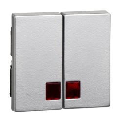 Merten, Klawisz System M podwójny duże okienko czerwone aluminiowy Merten MTN3456-0460 Schneider