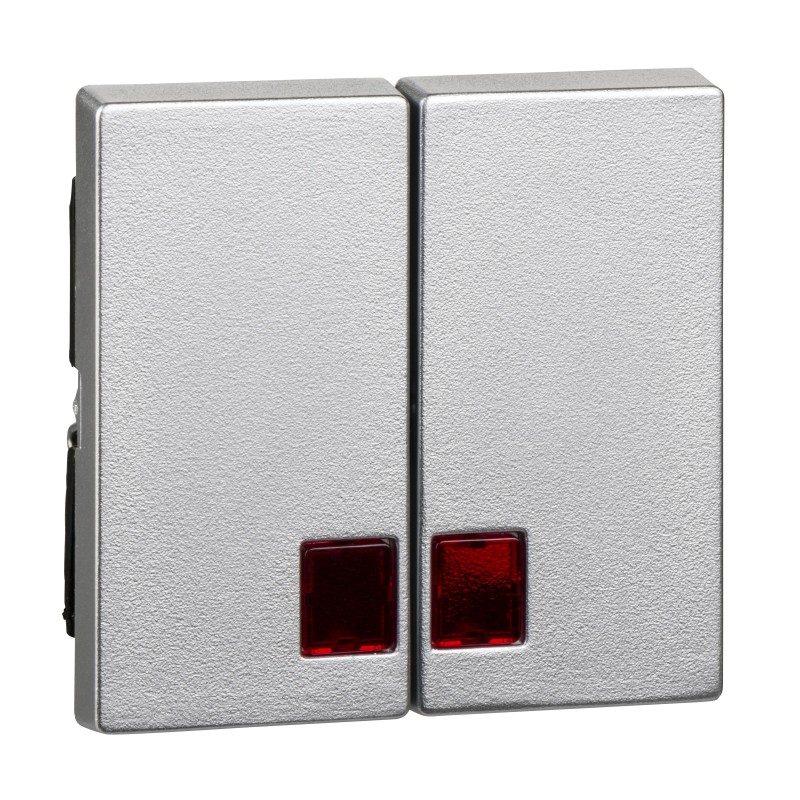 Merten, Klawisz System M podwójny duże okienko czerwone aluminiowy Merten MTN3456-0460 Schneider