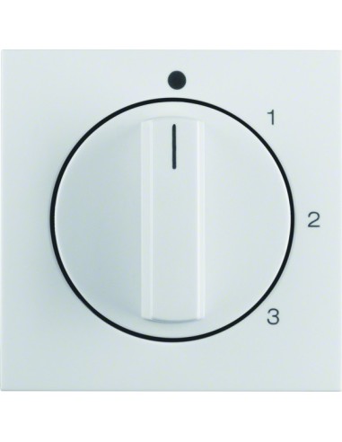 B.x/S.1 Płytka czołowa z pokrętłem do łącznika 3-pozycyjnego z pozycją zerową, biały, połysk 10968989 Berker Hager