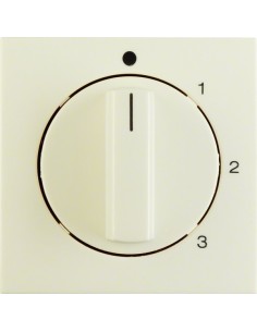 B.Kwadrat/S.1 Płytka czołowa z pokrętłem do łącznika 3-pozycyjnego z pozycją zerową, kremowy, połysk 10968982 Berker Hager 2