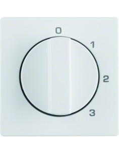 Q.x Płytka czołowa z pokrętłem do łącznika 3-pozycyjnego z pozycją zerową i nadrukiem, biały, aksamit 10966089 Berker Hager 2