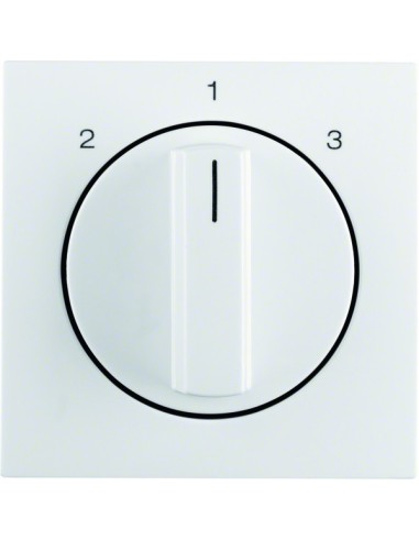 B.x/S.1 Płytka czołowa z pokrętłem do łącznika 3-pozycyjnego bez pozycji zerowej, biały, połysk 10848989 Berker Hager