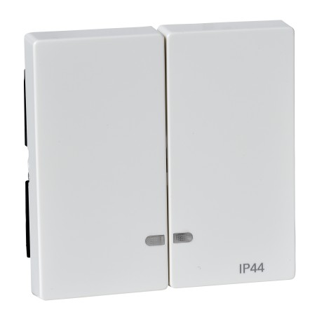 Merten -Klawisz System M podwójny IP44 z okienkiem sygnalizacyjnym biały polarny Merten MTN3424-0319 Schneider