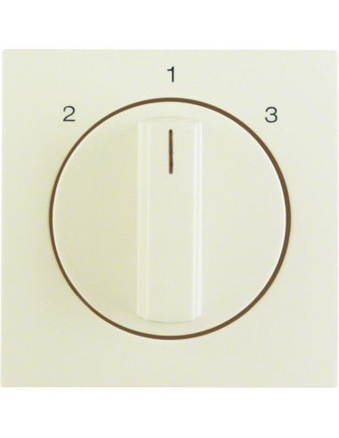 B.Kwadrat/S.1 Płytka czołowa z pokrętłem do łącznika 3-pozycyjnego bez pozycji zerowej, kremowy, połysk 10848982 Berker Hager