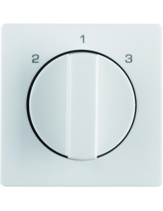 Q.x Płytka czołowa z pokrętłem do łącznika 3-pozycyjnego bez pozycji zerowej i nadrukiem, biały, aksamit 10846089 Berker Hager 2