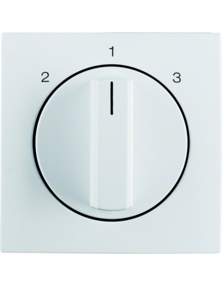 S.1/B.3/B.7 Płytka czołowa z pokrętłem do łącznika 3-pozycyjnego bez pozycji zerowej, biały 10841909 Berker Hager