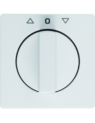 Q.x Płytka czołowa z pokrętłem do łącznika żaluzjowego obrotowego, biały, aksamit 10806089 Berker Hager