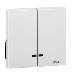 Merten, Klawisz System M podwójny IP44 z okienkiem sygnalizacyjnym biały active Merten MTN3424-0325 Schneider