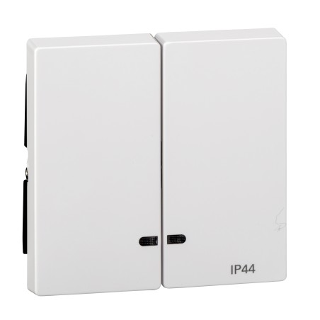Merten, Klawisz System M podwójny IP44 z okienkiem sygnalizacyjnym biały active Merten MTN3424-0325 Schneider