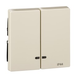 Merten, Klawisz System M podwójny IP44 z okienkiem sygnalizacyjnym kremowy Merten MTN3424-0344 Schneider