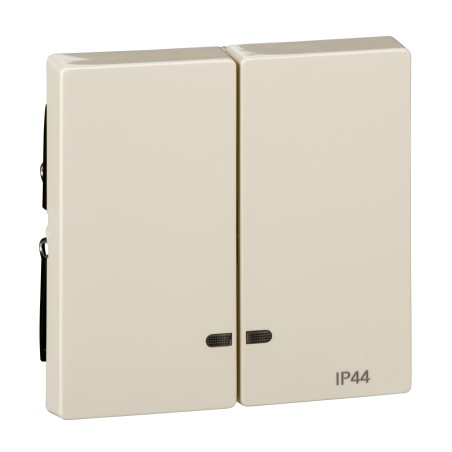Merten, Klawisz System M podwójny IP44 z okienkiem sygnalizacyjnym kremowy Merten MTN3424-0344 Schneider